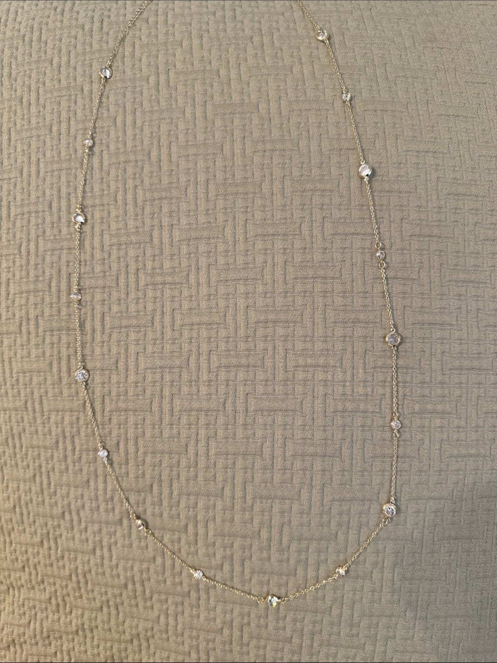 Stunning 14K Gold plated CZ 36” Necklace; 2” Extender;New w Tags